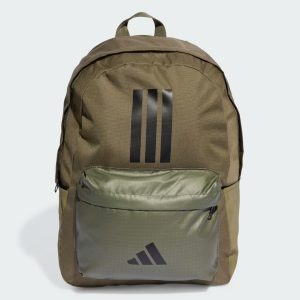 Adidas Classic Back To School 3 Stripes Backpack Olive Strata